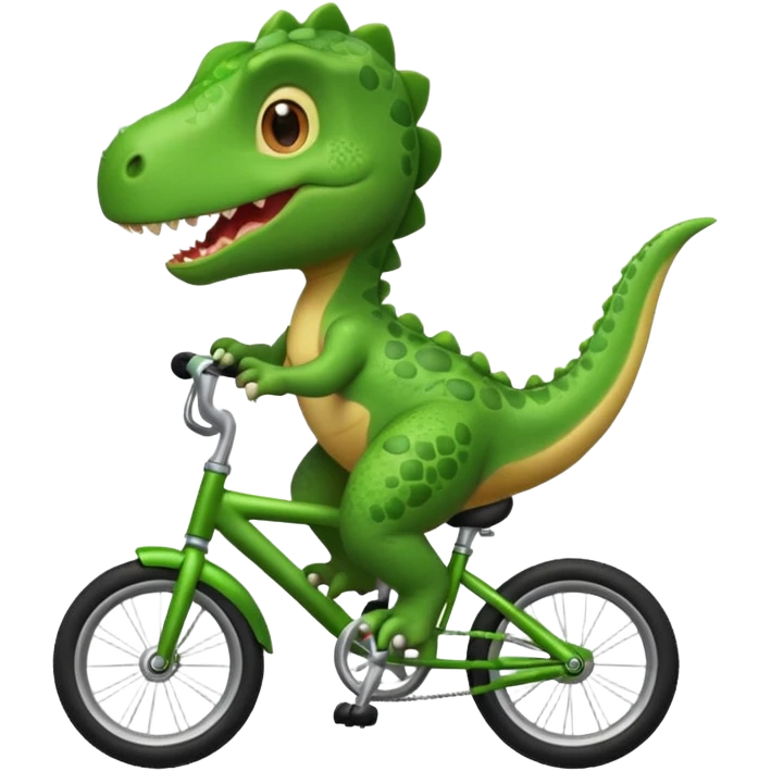 Baby dinosaur riding a bike  emoji