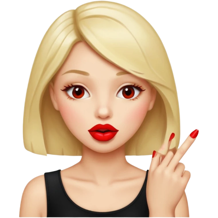 Labios mordiendo dedo de forma sexi emoji