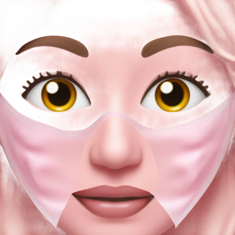 Moisturizing hydrogel face mask pink with slits for eyes, lips and nose  emoji