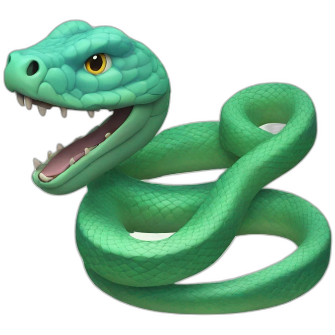Serpent bleu énervé emoji