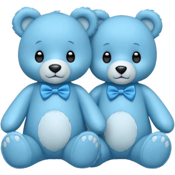 sweet same little blue bears with blue bow tie sitting emoji