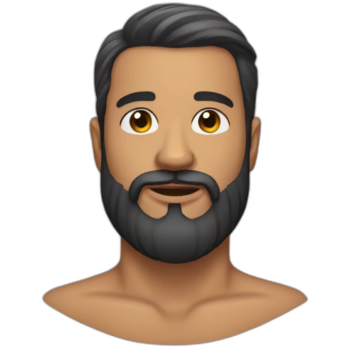 bearded man with tattoo on neck emoji