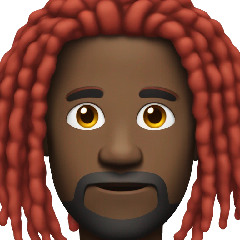 black man in all black fit with red dreadlocks emoji