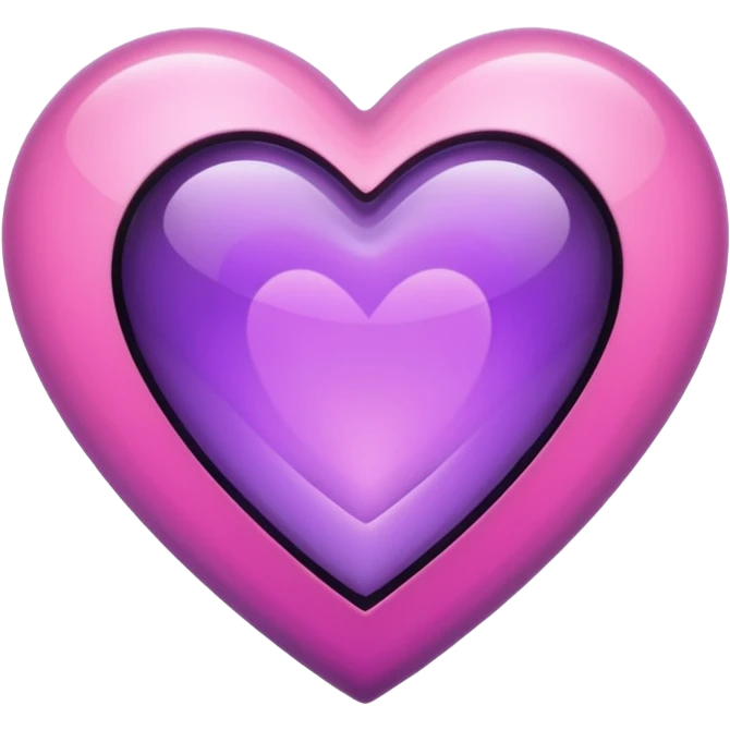 A purple and pink gem heart with black center emoji