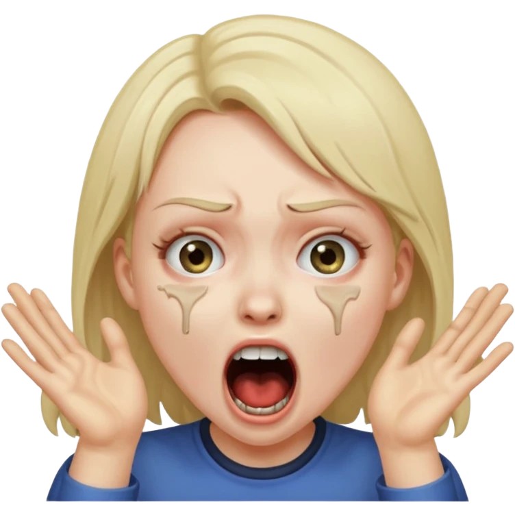 Girl pretending to choke herself & screaming  emoji