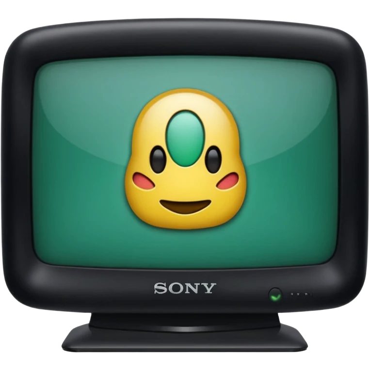 старый черный телевизор Sony с ярко зеленым пиксельным экраном  emoji