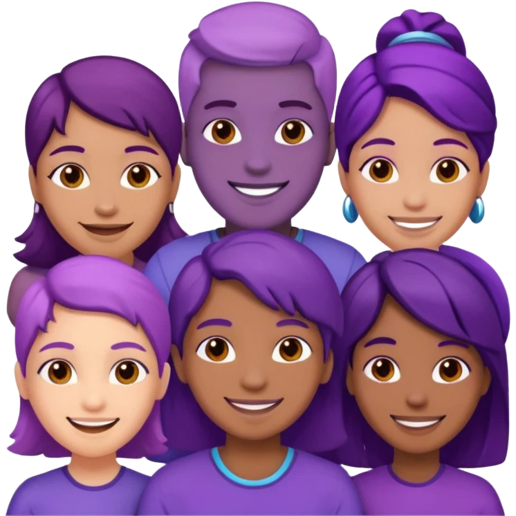 purple people group connect faces emoji