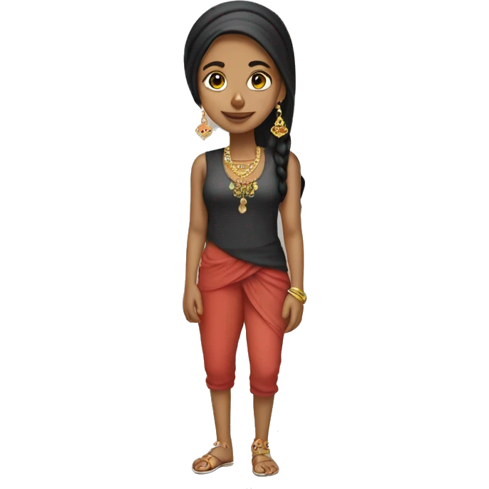 Full body Punjabi girl with earings  emoji