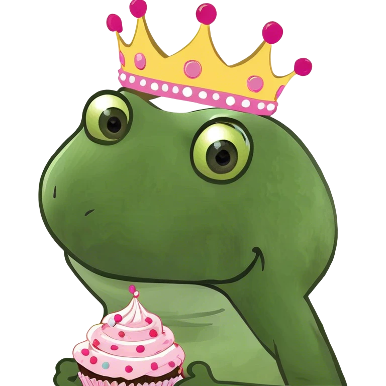 cupcake princess frog  emoji