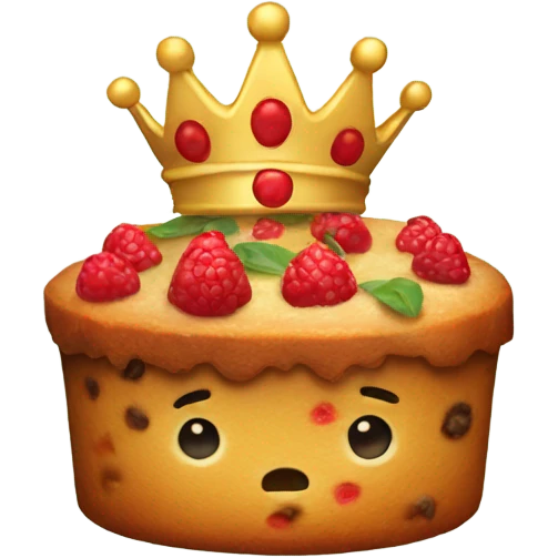 Fruitcake with a crown emoji