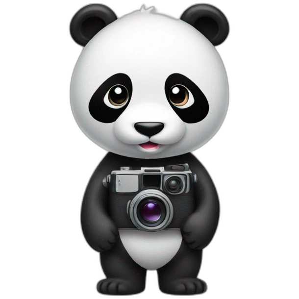 un panda con camara emoji