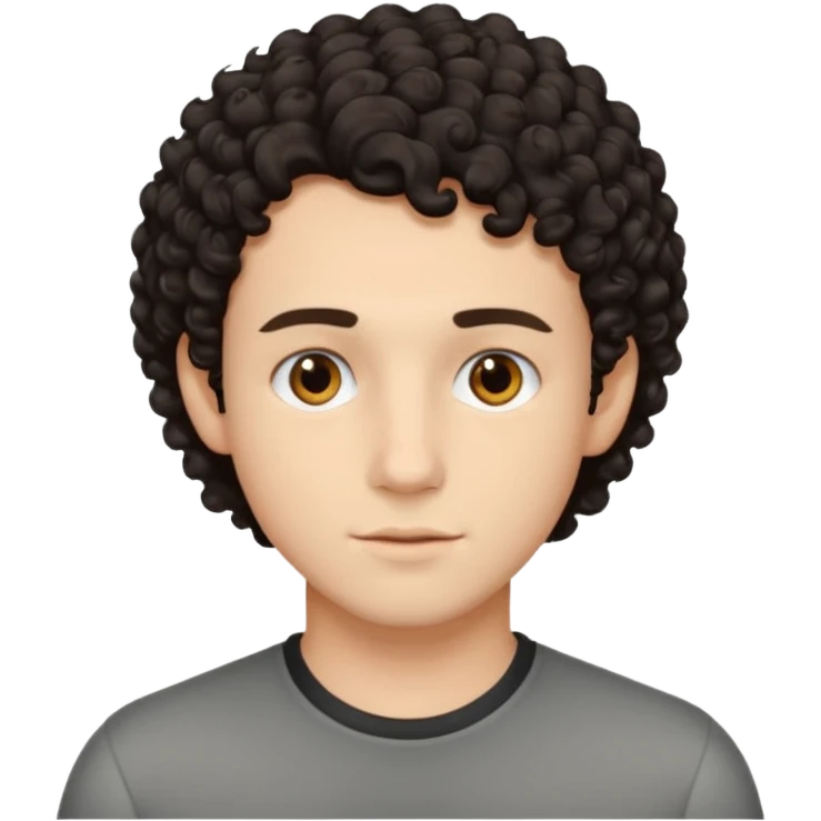 young man, dark and short curly hair, medium white skin emoji