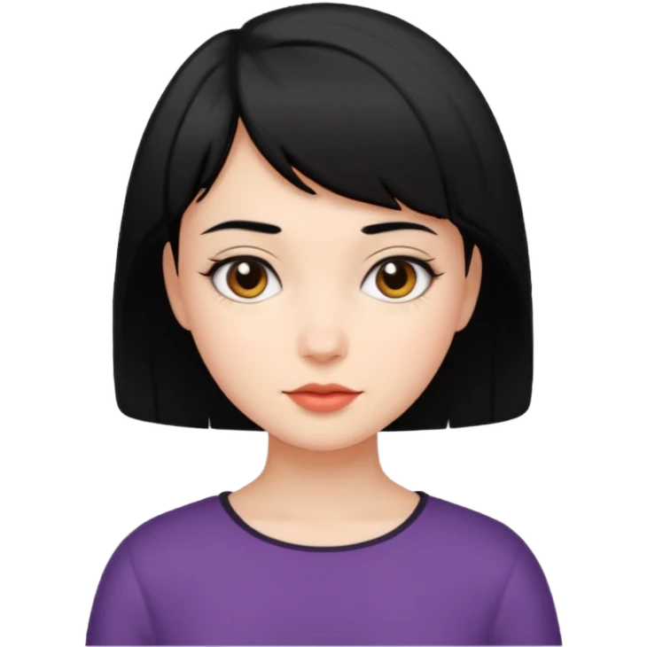 단발 여자 한명 제작 검정머리로 emoji