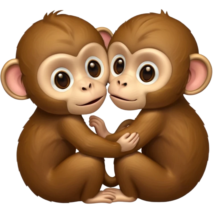 Two monkeys kissing  emoji
