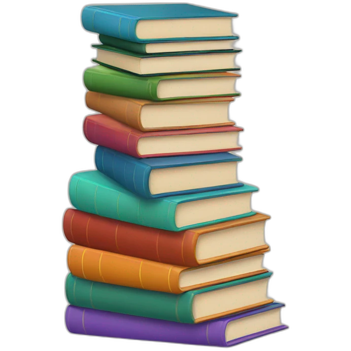 stack of colorful books emoji