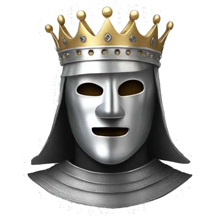 king baldwin IV in silver full face mask up emoji