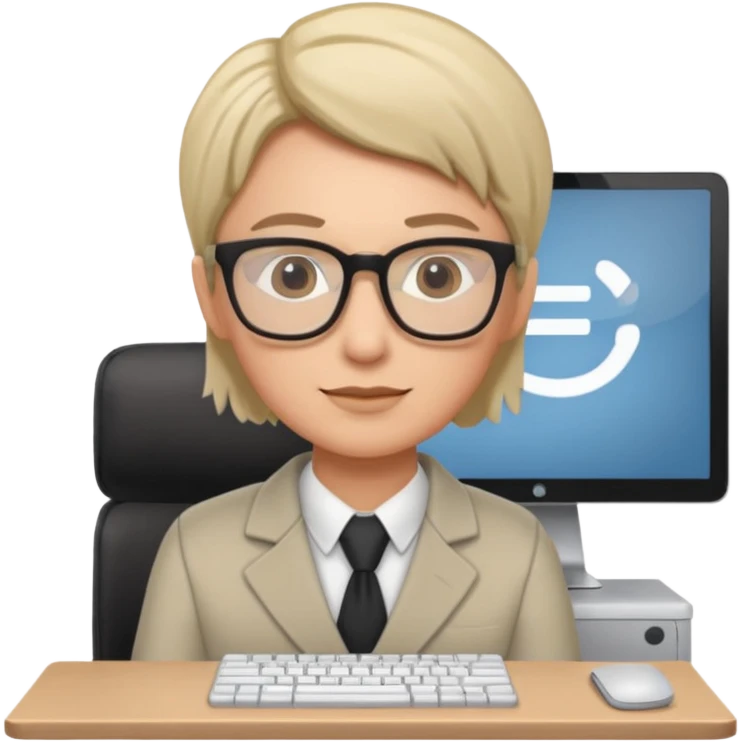 gender neetral teacher in front of computer emoji