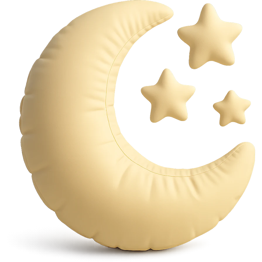 moon with stars, dreamy and soft appearance, cushion style emoji