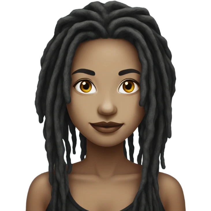 elegant light-skinned dark dreadlocks beauty portrait emoji