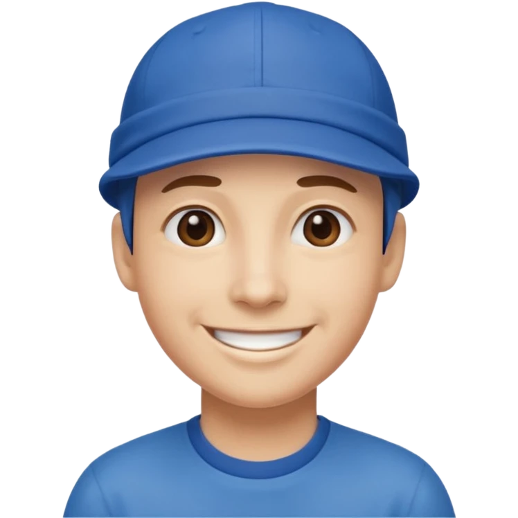 وجه مع كاب ازرق emoji