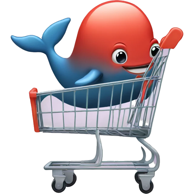shopping cart with whale in it emoji