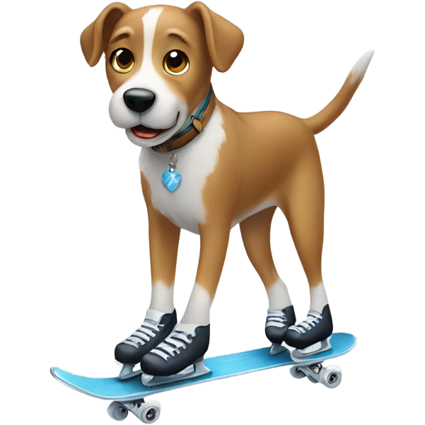 Ice skating dog emoji