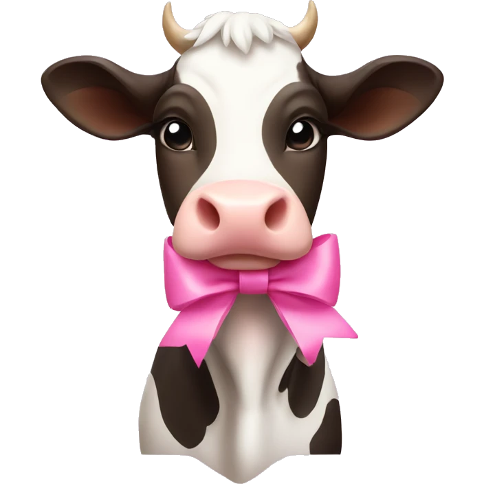 cow with pink bow emoji