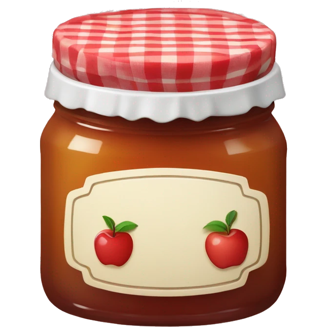 apple jam with gingham lid emoji