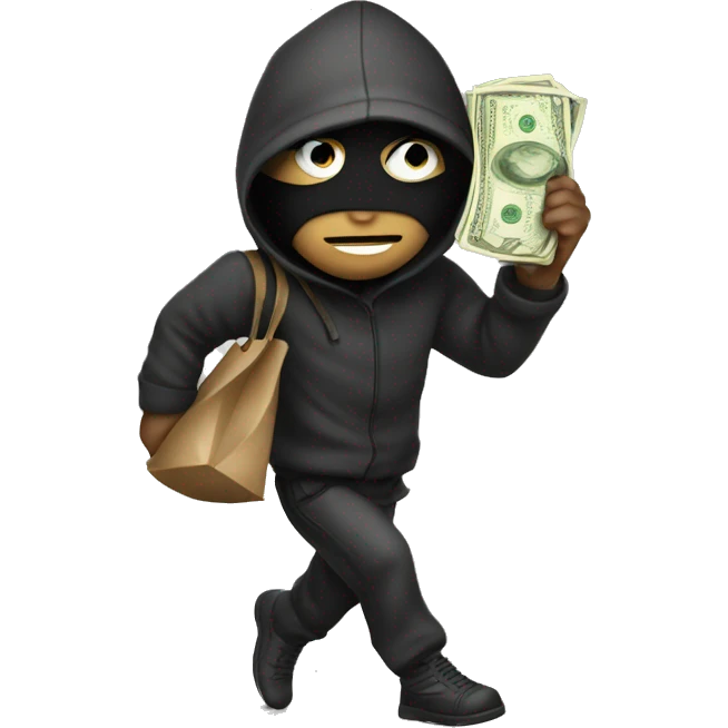 A robber with a bag of money emoji