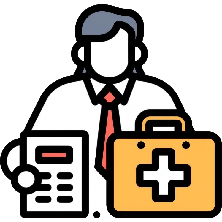 Swiss financial advisor with Swiss cross symbol, briefcase and calculator emoji