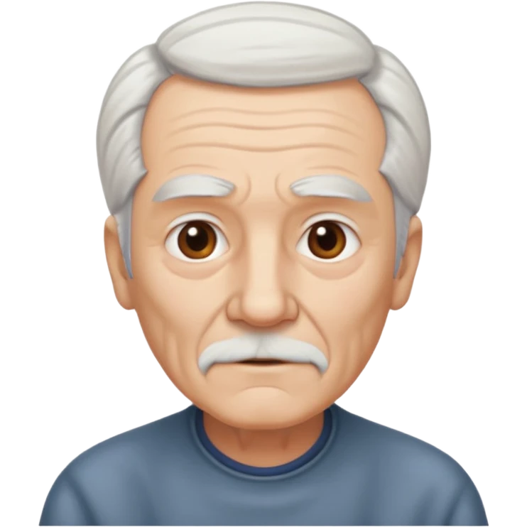 old guy, swept back white hair with no part emoji