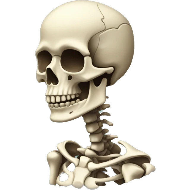 Skeleton high cheekbones looking to the side emoji