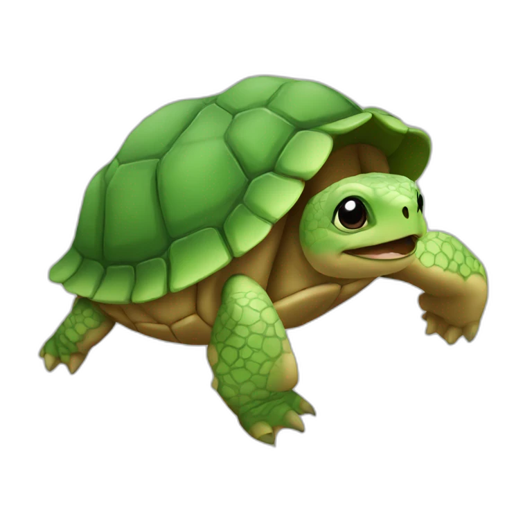 Tortue sur un chat emoji