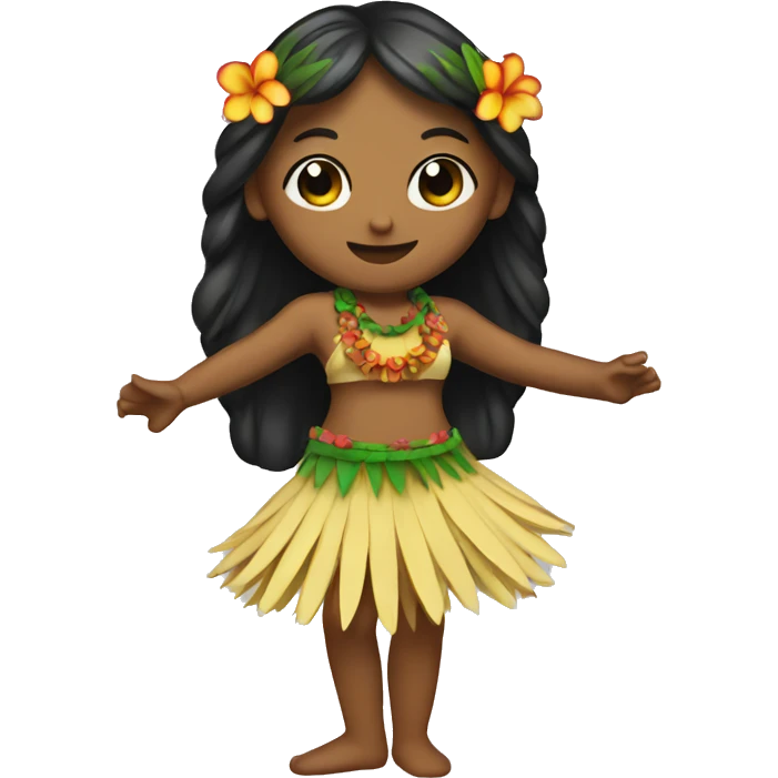 Hula dancer holding uli uli  emoji