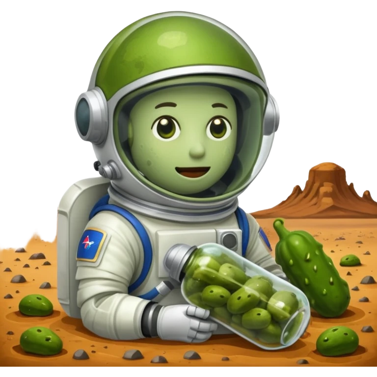 Intoxicated pickle on mars  emoji