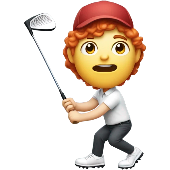 Red head golfing funny emoji