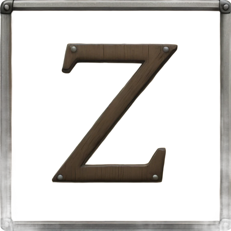 The letter Z made of wood with a metal frame on the edges emoji