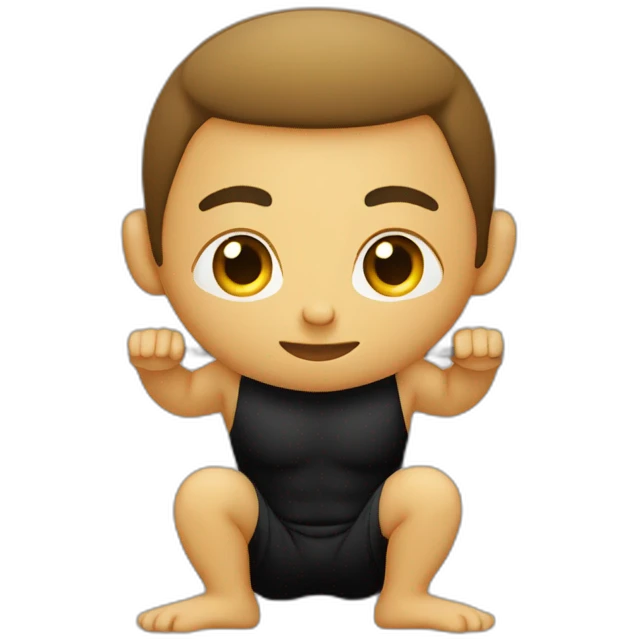 weighted squat, black T-shit emoji
