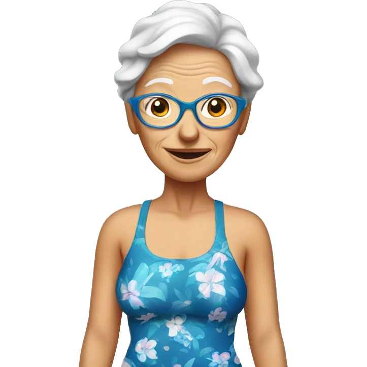 senior woman in swimsuit emoji