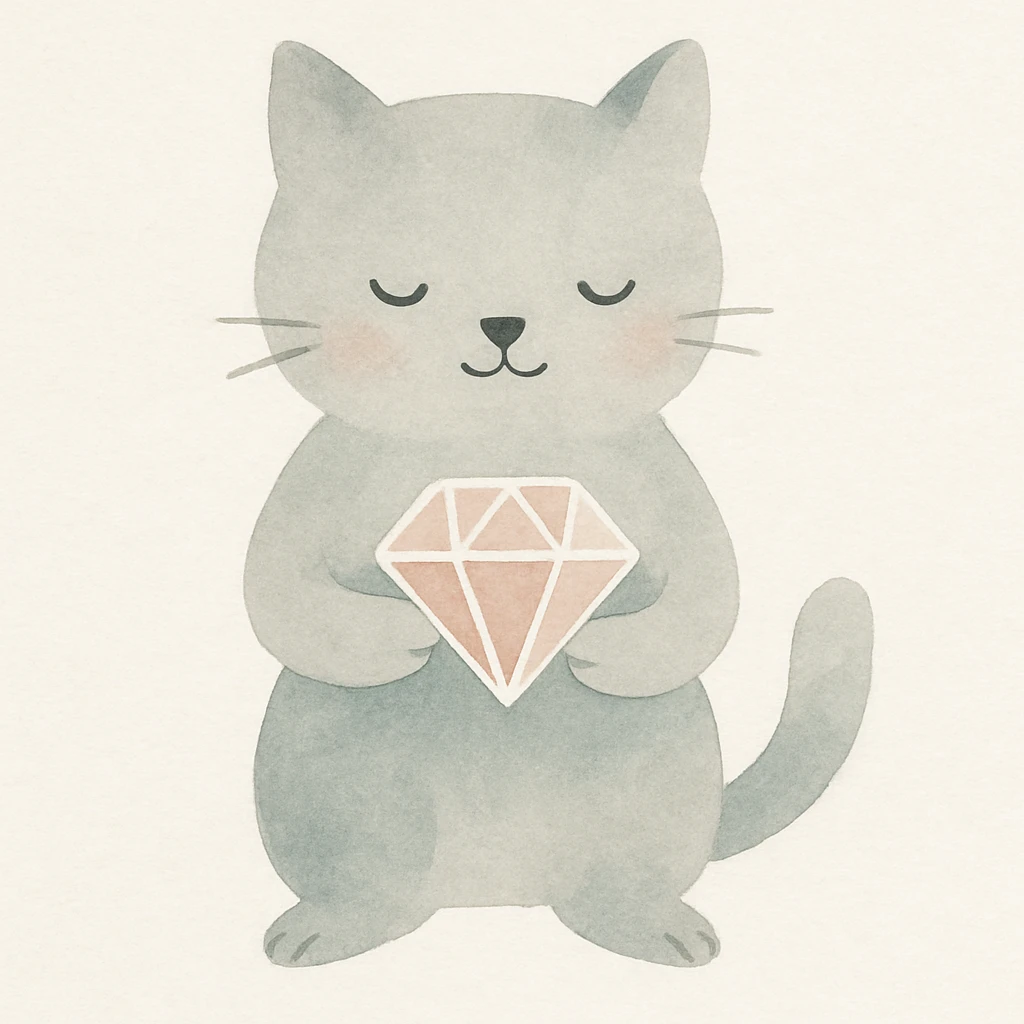 cute animal holding a diamond emoji