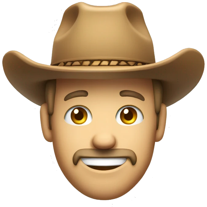 Caucasian cowboy with hat, winking emoji
