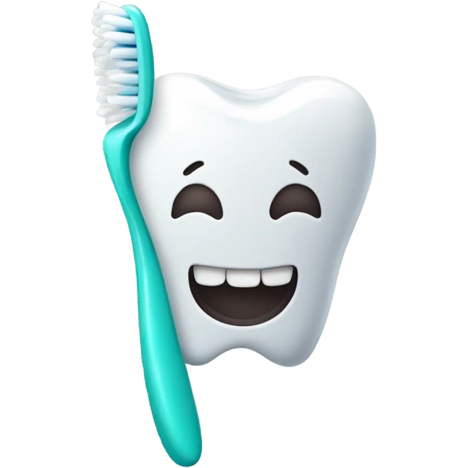 toothbrush and tooth emoji