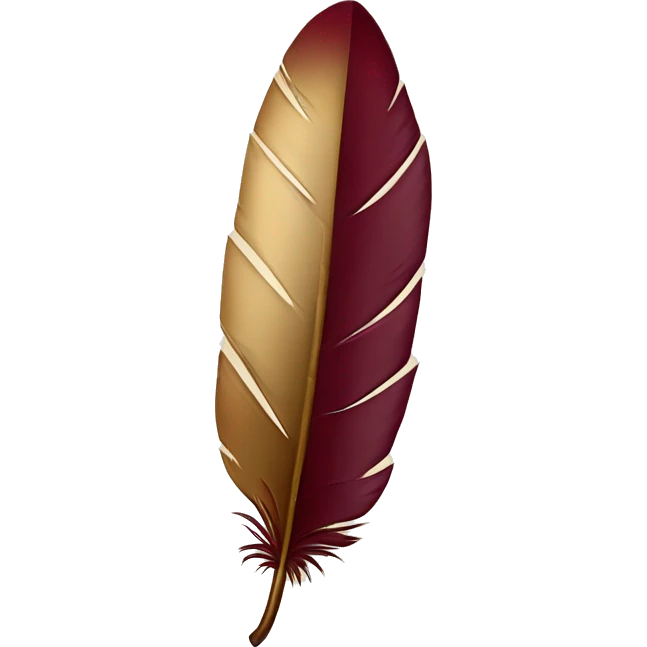 a maroon feather quill and an open SCROLL emoji
