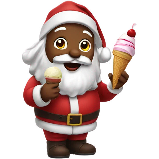 Santa eating ice cream  emoji