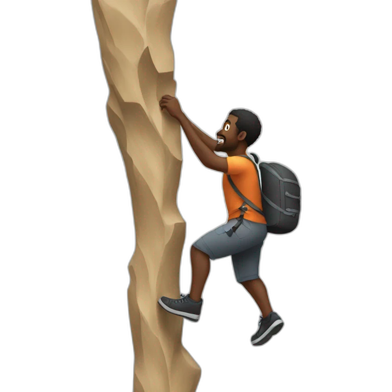 black man climbing emoji