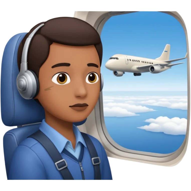 Watching a plane emoji
