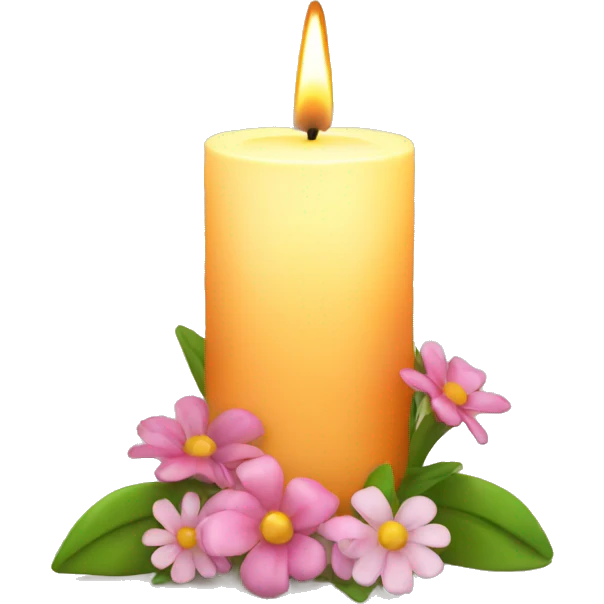 Spring candle with flowers  emoji