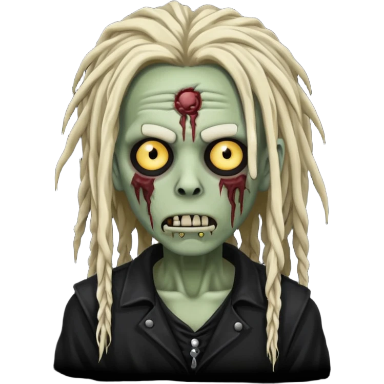 zombie with dreadlock and black outfit emoji