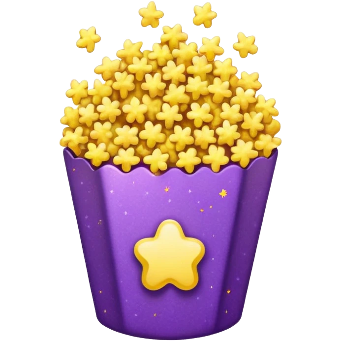 Glitter purple and yellow popcorn  emoji
