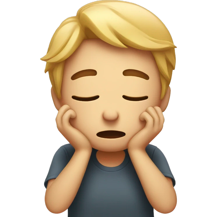 Exhausted face with hands emoji